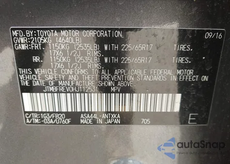 2017 Toyota Rav4 Le from USA, damaged, VIN JTMBFREV0HJ112531